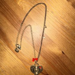 Rare vintage Betsy Johnson Rock Me Heart Necklace