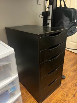 Black 5-Drawer Storage Cabinet