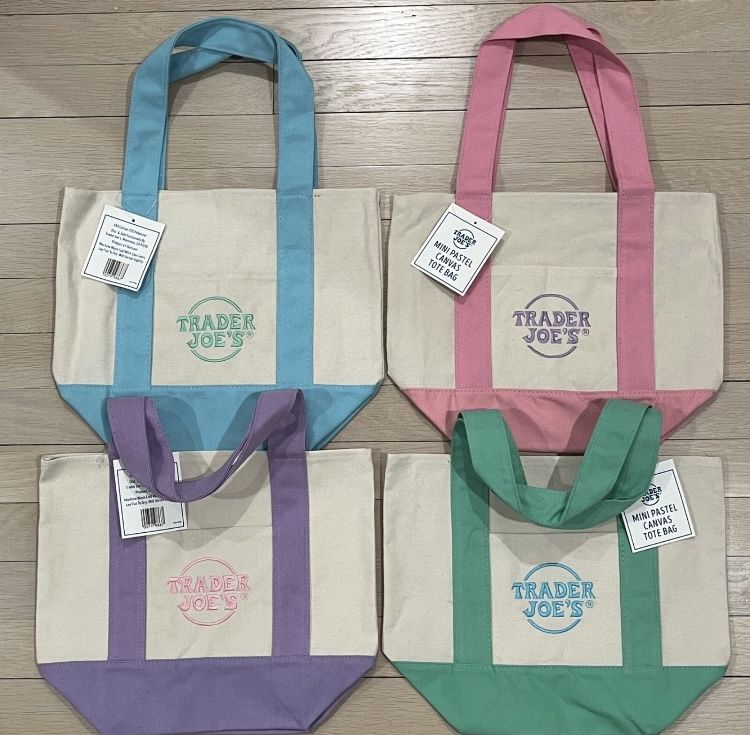 Trader Joe’s Mini Pastel Canvas Tote Bags