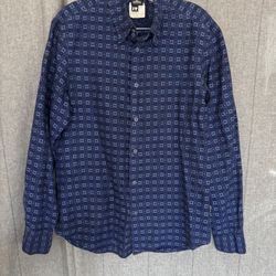 VERSACE JEANS COUTURE Size M Navy Cotton Embellished Buttons Shirt