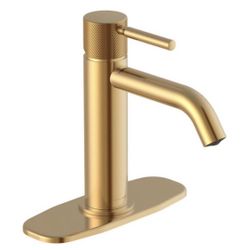 Origin 21 Tally Brushed Gold PVD Single hole 1-handle Residential Handle Bathroom sink faucet