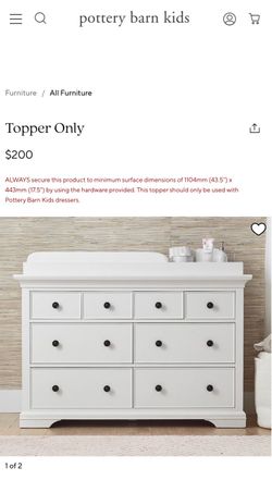 Pottery Barn Kids Larkin Changing Table Topper White