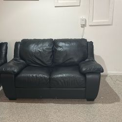 Leather Loveseat and Sofa