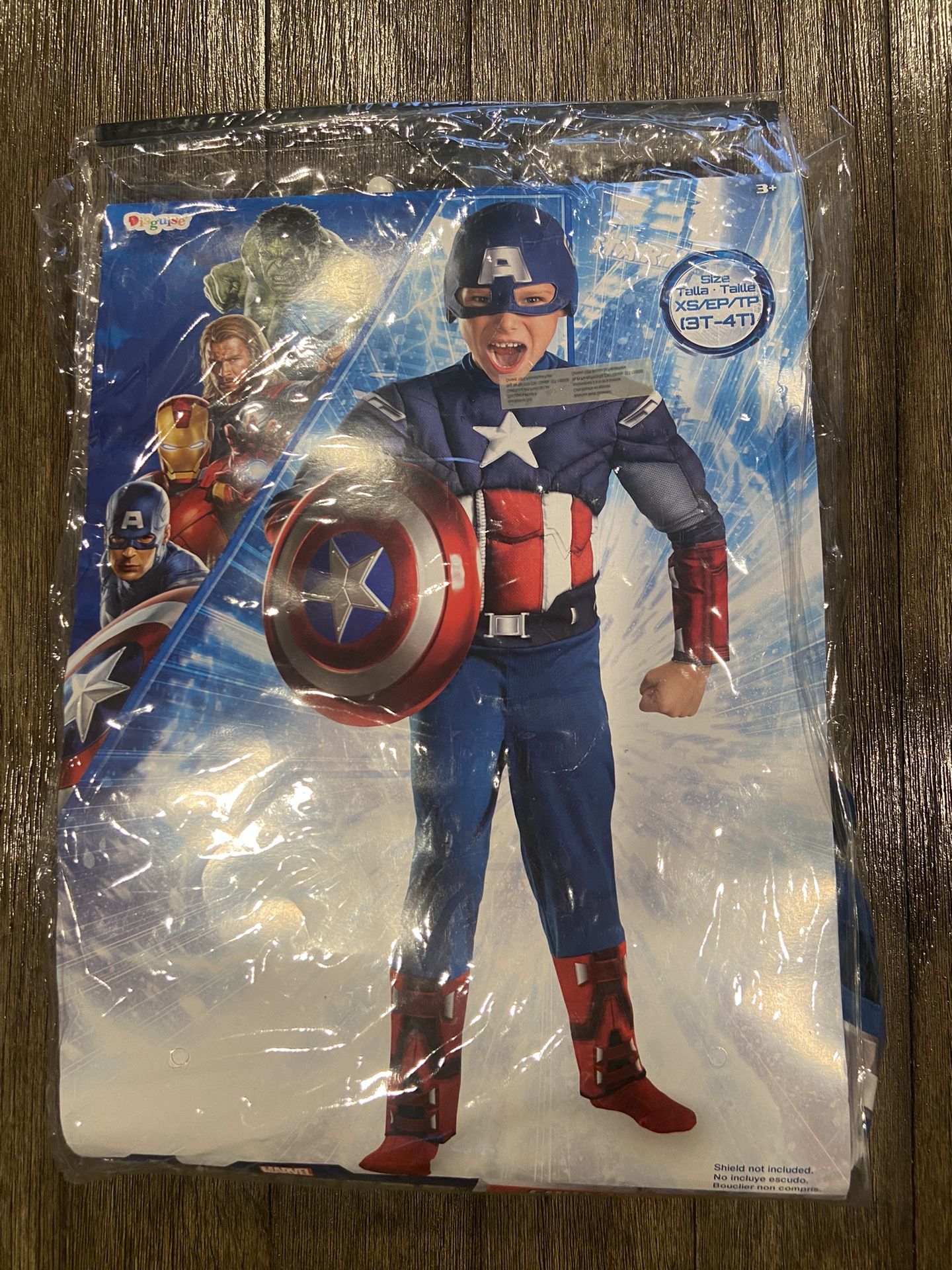 Captain American Costume Boys Size 3-4T