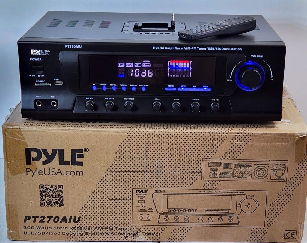 300W Digital Stereo Receiver System - AM/FM Qtz. Synthesized Tuner, USB/SD Card MP3 Player #773