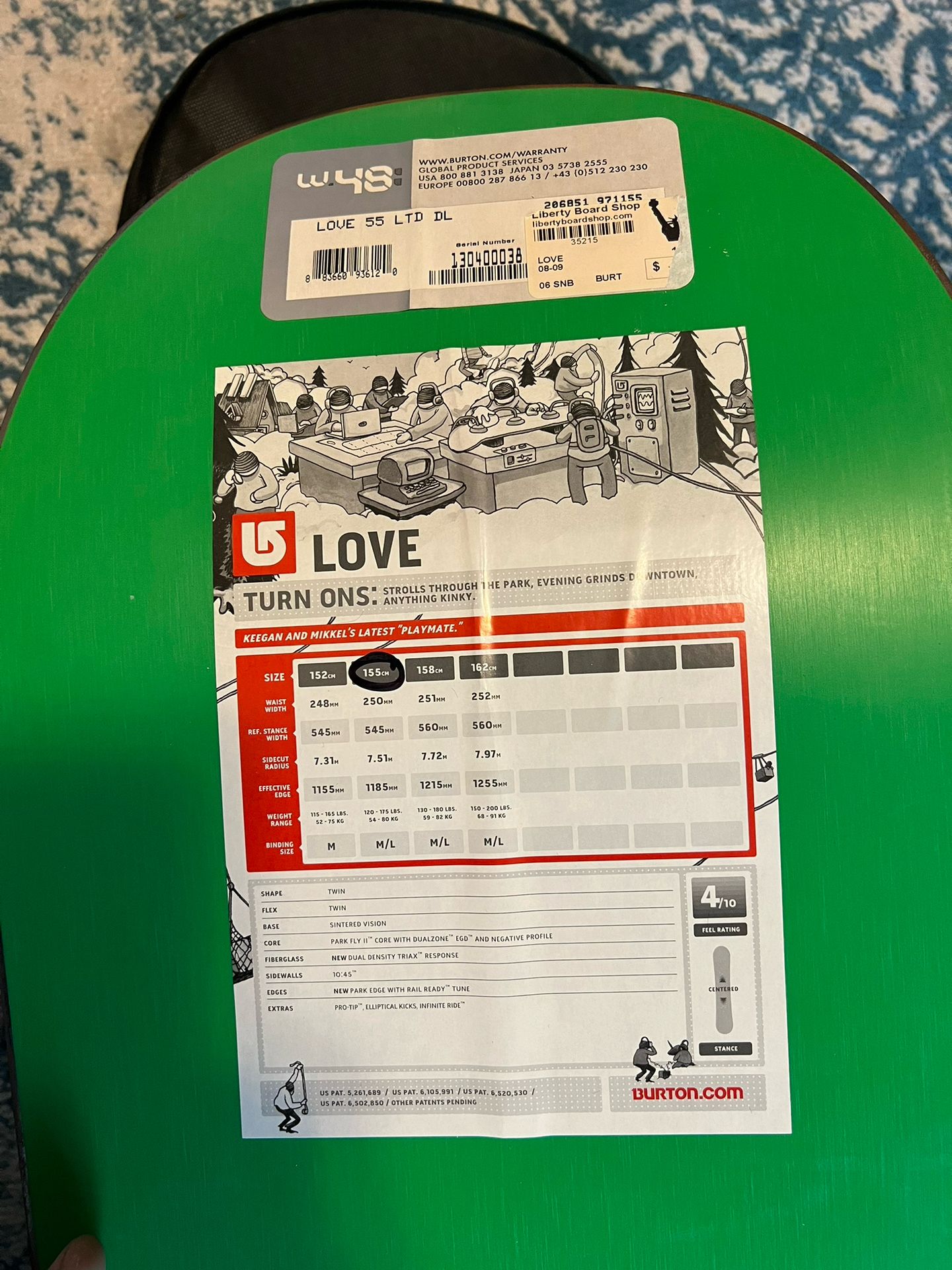 2009 Burton Chocolate Love Snowboard RARE for Sale in Huntington