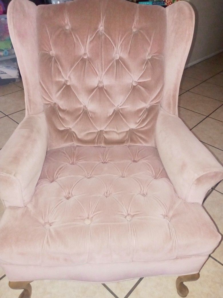 2 Antique Rose Pale Pink ArmChairs