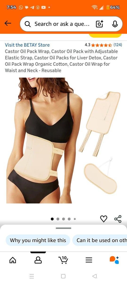 Brand new Castor Oil pack with adjustable strap for liver detox.