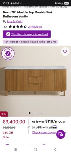 78" Double Sink Bathroom Vanity