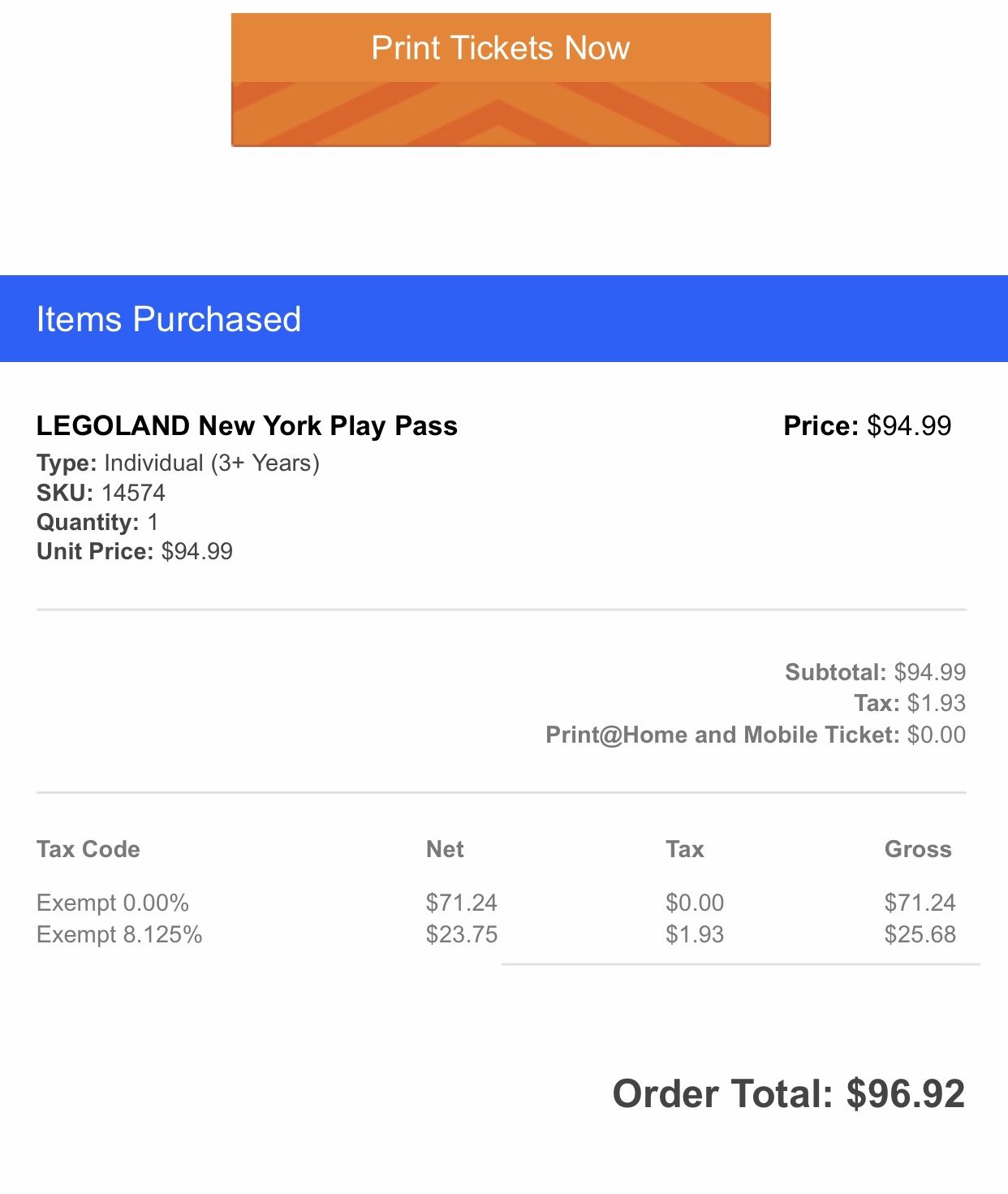 Lego Land Tickets