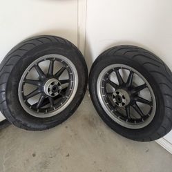 2007 Harley Davidson Road King Front And Rear Rim And Tire, 