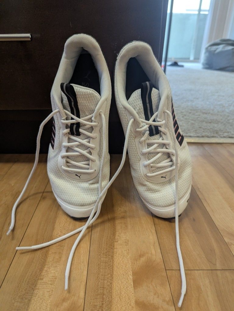 Puma Red And White Athletic Shoes