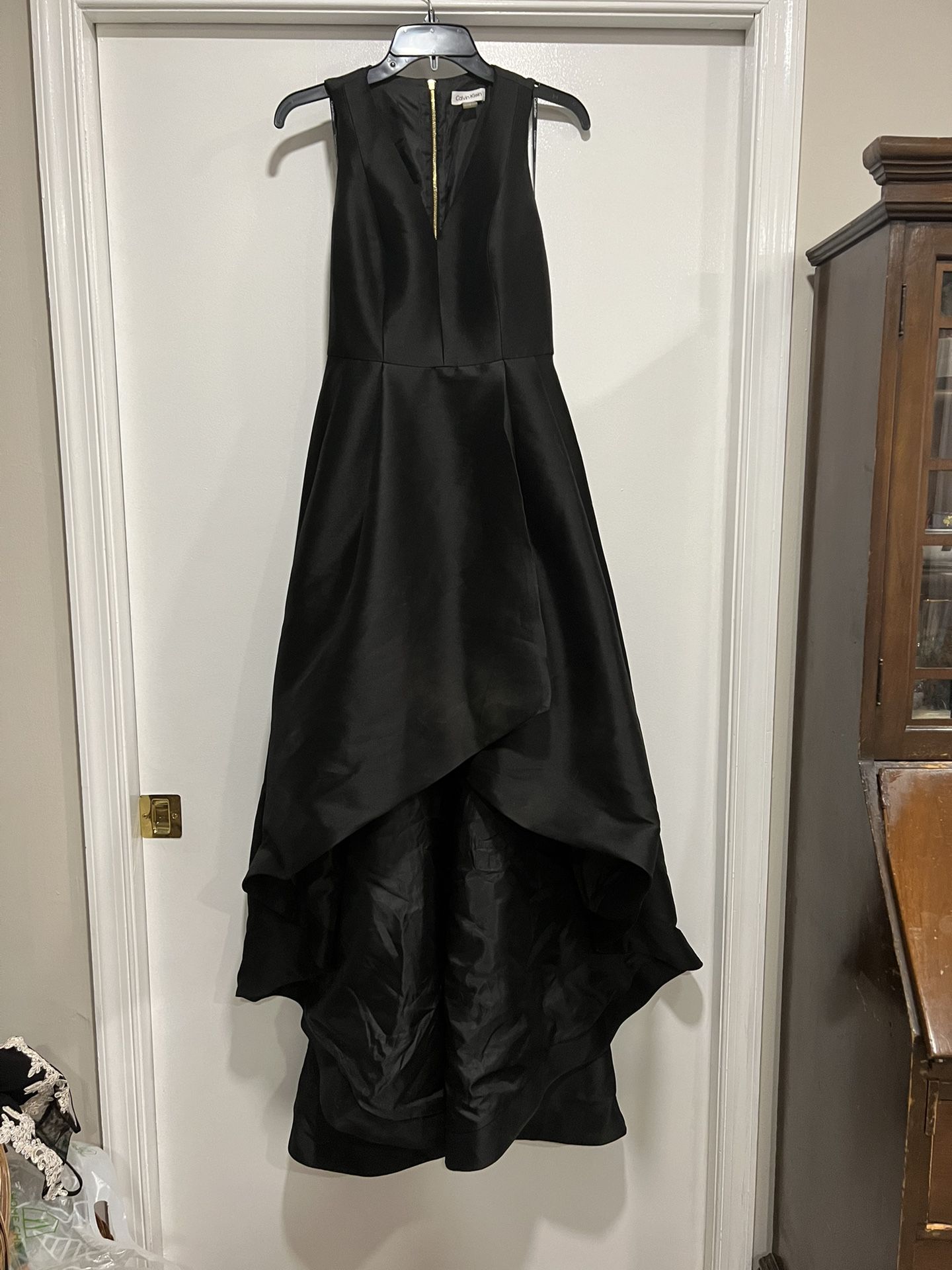 Calvin Klein Black Ball Gown With High Low Hem