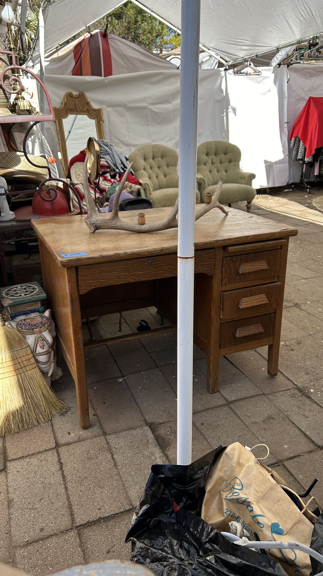 Antique Oak Student Size Desk