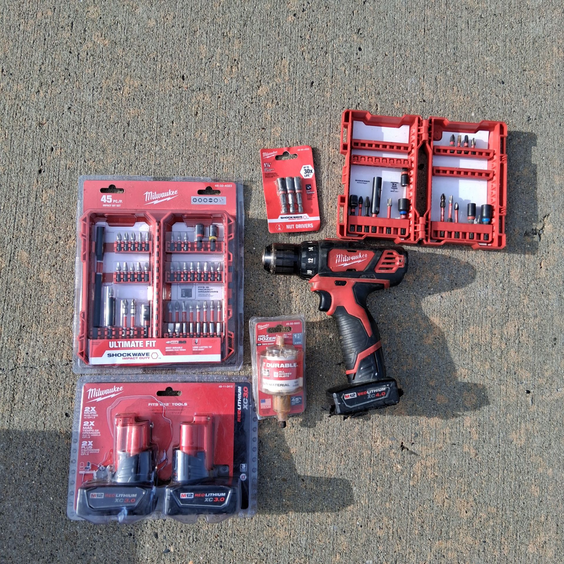Milwaukee drill and drill bits