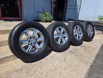 18" FORD F150  chrome rims used tires