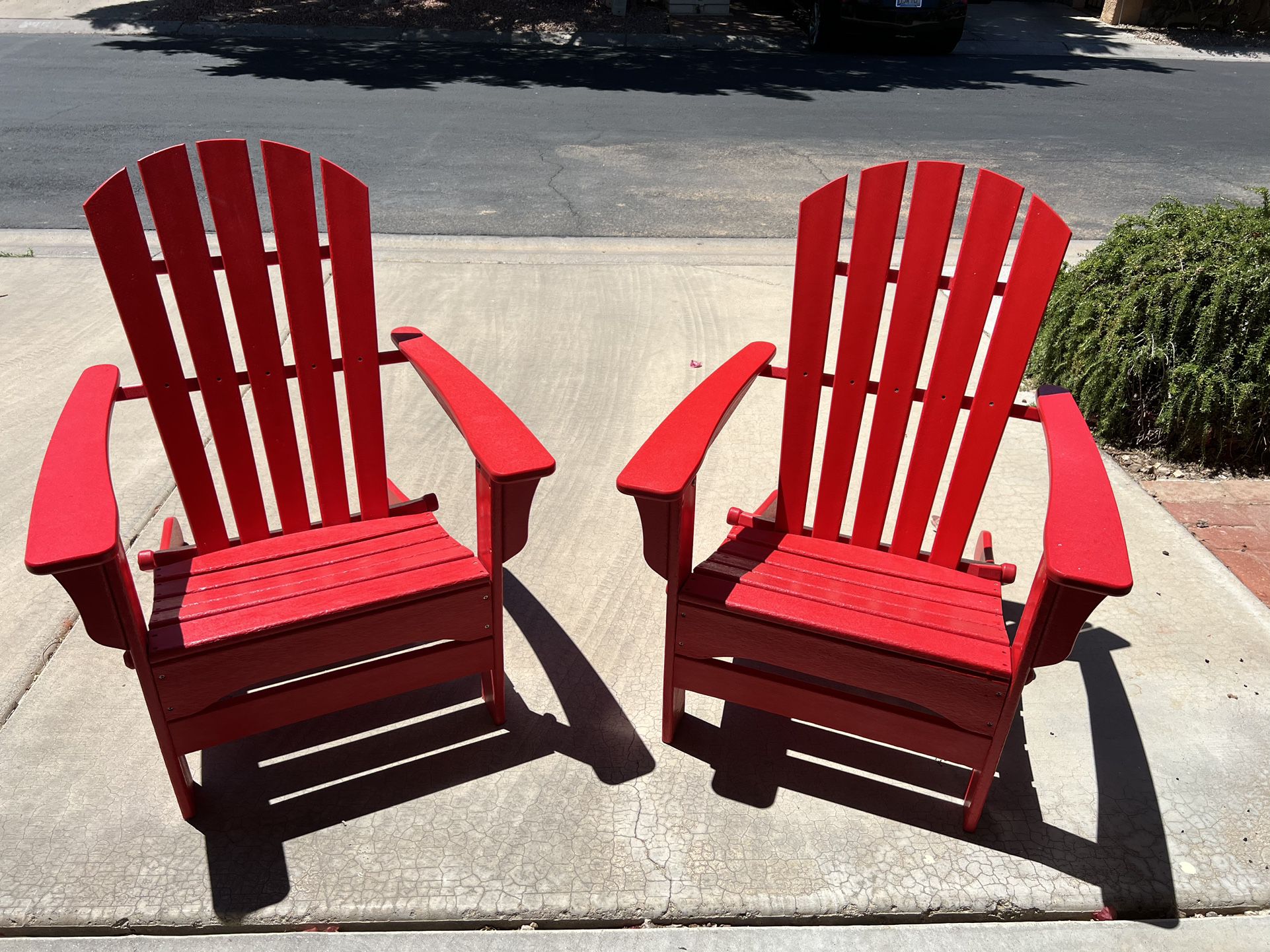 Polywood Adirondack Red Folding Chairs With Covers