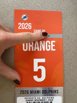 Orange Miami Dolphins Parking Pass