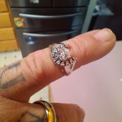 Diamond Ring 14k white gold Horseshoe 