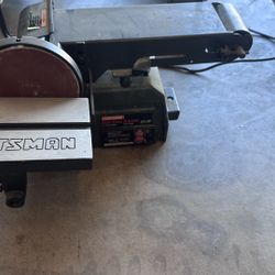 CRAFTSMAN Belt/Disc Sander 4 x 36-in.Beit 2/3 HP 6-in. Disc SPECIFICATIONS Induction Motor 120V, 60Hz, 4.2Amps, AC 3450 RPM (No Load Speed) MODEL NO. 