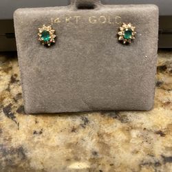 Emerald & Diamond Earrings