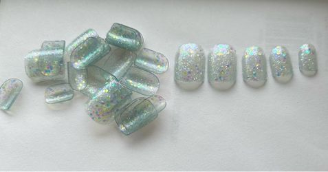 Iridescent Glitter Press-On Nails