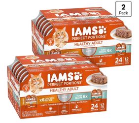 IAMS Perfect Portions Pate Wet Cat Food, Variety, 12 Count, 2-Pack