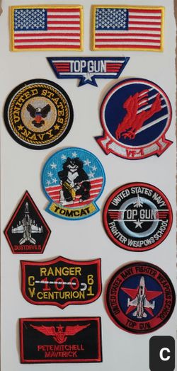 Top Gun Costume Pilot Costume Navy Patches