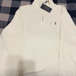 Polo Sweat Shirt- Men’s Small White