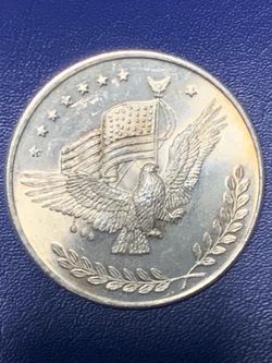 Eagle flag vintage silver