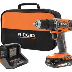 Ridgid 18V 1/2 in Hammer Drill Driver W/ 2 Ah Battery & Charger - Model R860013K