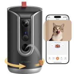 TKENPRO 2K Pet Camera Treat Dispenser