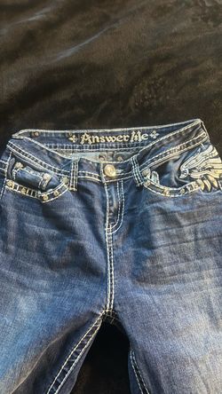 Answer Me Dark Wash Embellished Jeans