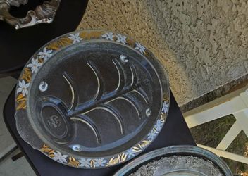 Vintage glass serving tray Thanksgiving Decorations