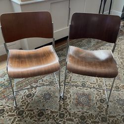 David Rowland 40/4  Vintage Mid Century Wood Chrome Chairs