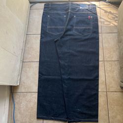 baggy wide leg raw denim blue barcode southpole red tab jeans