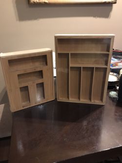 Bamboo Plastic Bag Holder And Expandable Silverware Holder