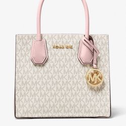 Michael KORS  Mercer Medium Logo and Leather Accordion Crossbody Bag “brand New” 