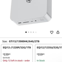 Beelink GTI Mini pc, Core i9-13900HK (14C/20T, UP to 5.4GHz) 64GB RAM 2TB NVMe M.2 SSD Mini Desktop Computer, WIFI6+ BT5.2 + 2.5G LAN, Triple Displa