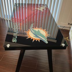 Glass Miami Dolphins Table - FREE 