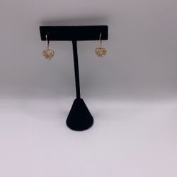 14kyg Two Tone Heart Earrings