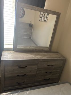 Dresser with Mirror and Night Stand