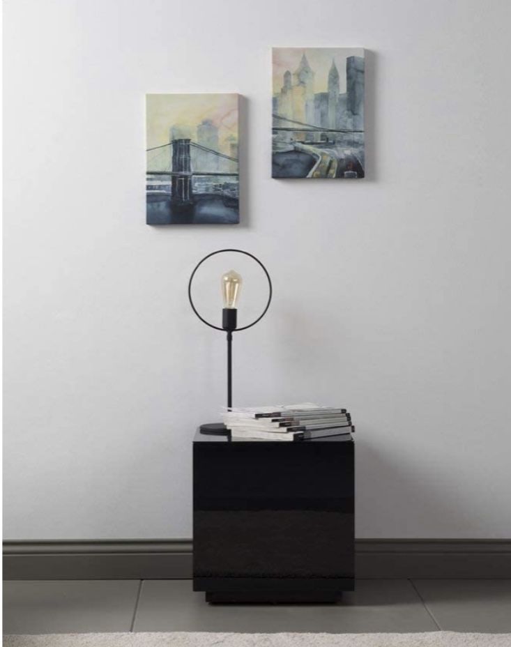 Black Glass End Table