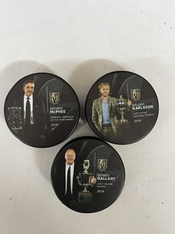 3 Pack VGK GOLDEN KNIGHTS PUCK SET
