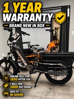 Mother’s Day sale grey and orange cargo e-bike available - Hovsco cargo electric bike