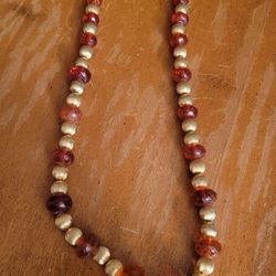 Vintage Amber Gold Necklace