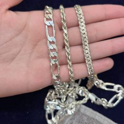 Silver Chain And Bracelet 