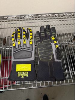 XXL Premium Defense™ Men's High Visibility Impact-Resistant Work Gloves — Black/High Visibility Lime