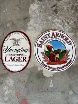 Brewery tin signs