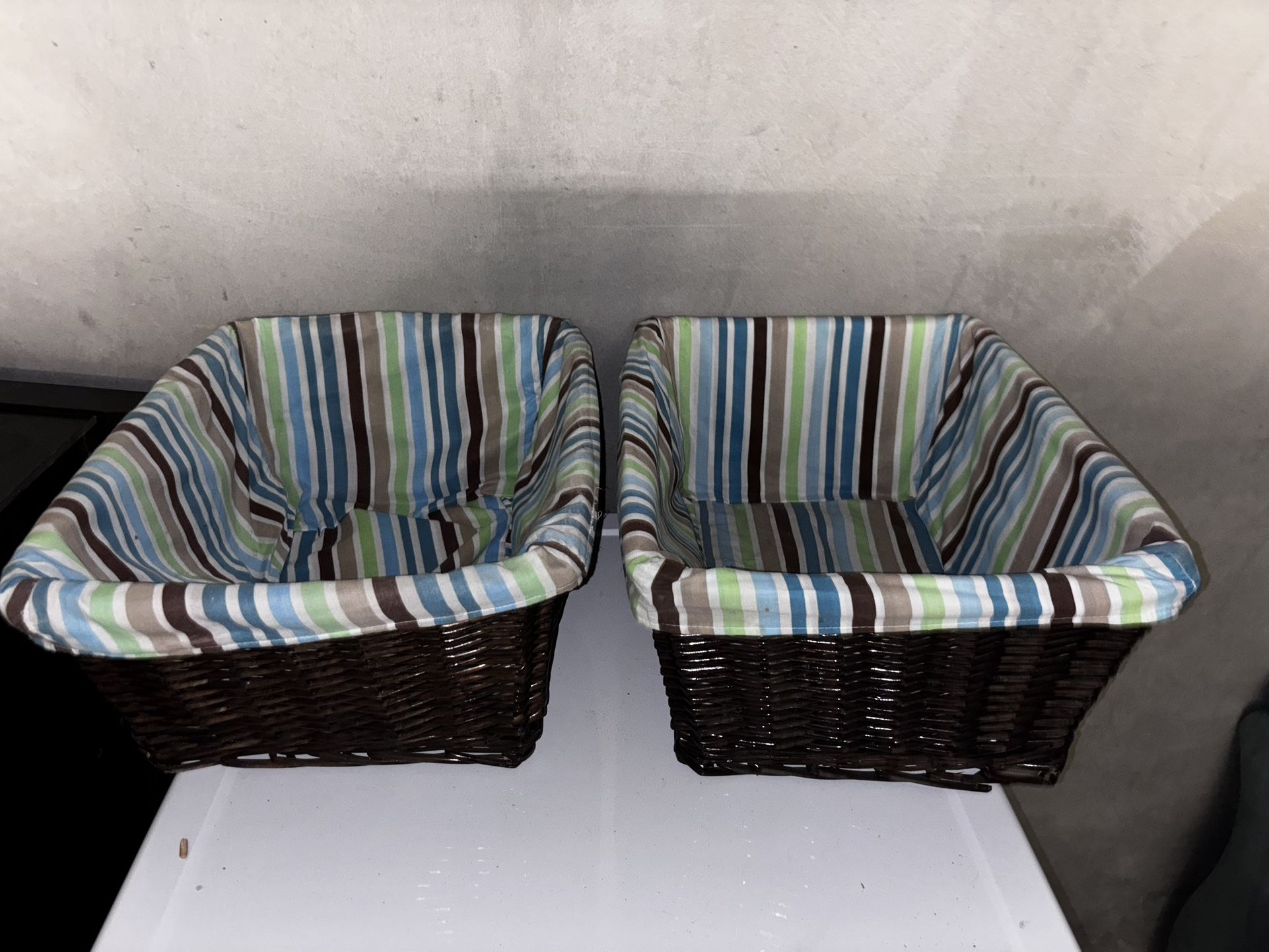 Wicker Storage Baskets X2